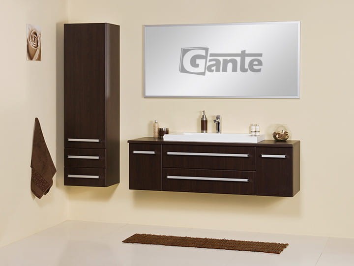 Szafka pod umywalkę z blatem i umywalką nablatową 140 cm wenge mat