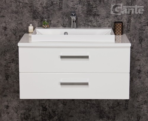 Szafka do łazienki z blatem Fokus biały połysk z umywalką szerokość 80 cm 2 szuflady srebrne uchwyty (1).jpg