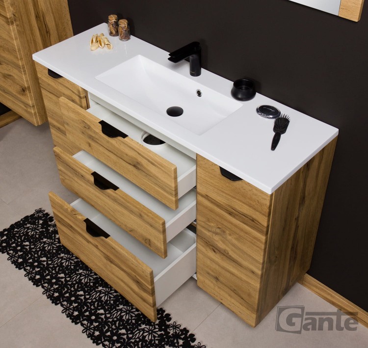 Szafka łazienkowa z umywalka 120 cm dekor dąb naturalny 3 szuflady i 2 szafki boczne (4).jpg