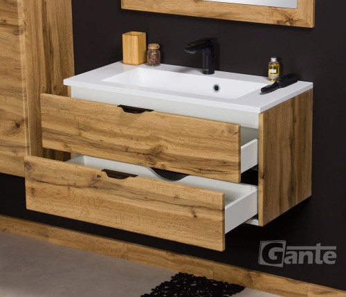 Szafka z umywalką 80 cm 2 szuflady dekor dąb naturalny czarne uchwyty (1).jpg