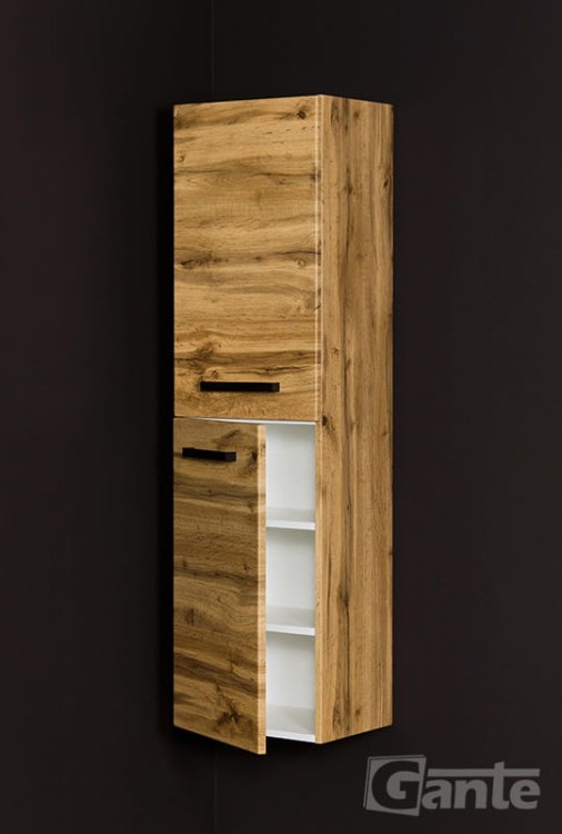 2 drzwiowy regał loft dąb naturalny i czarne uchwyty