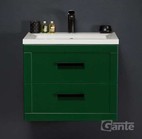 Zielona komoda do łazienki wisząca 2 szuflady kolekcja Meiva (2).jpg