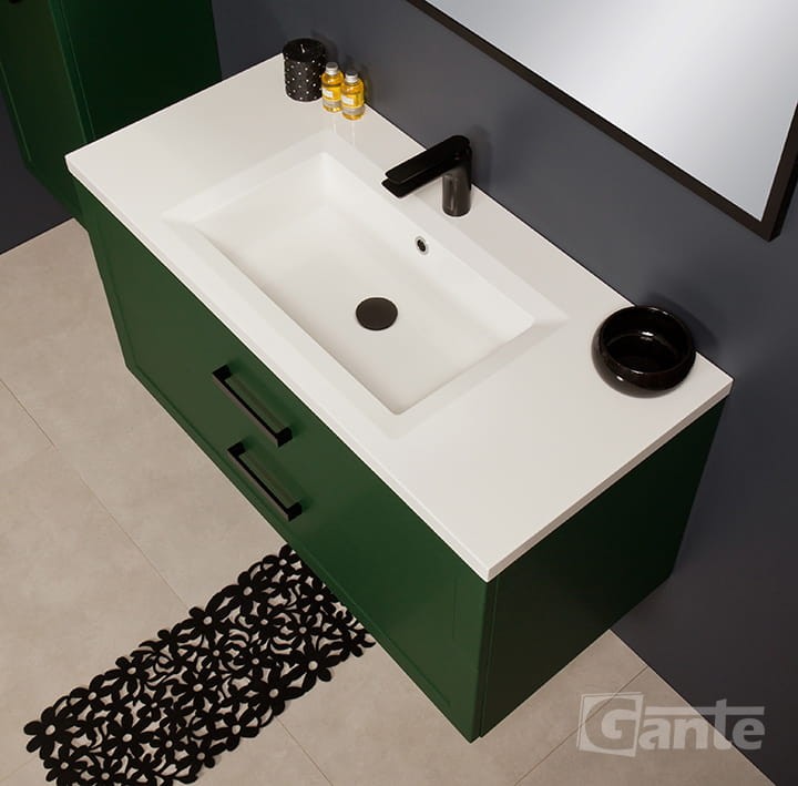 Zielona szafka do łazienki 101 cm 2 szuflady z umywalką kolekcja Meiva (3).jpg