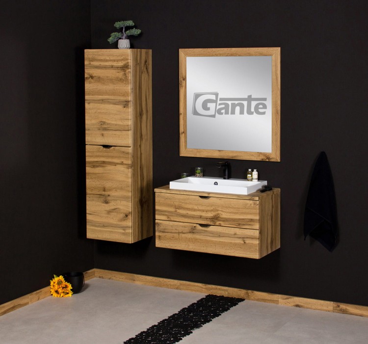 Szafka z umywalką 80 z blatem 2 szuflady dekor dąb naturalny czarne uchwyty (2).jpg