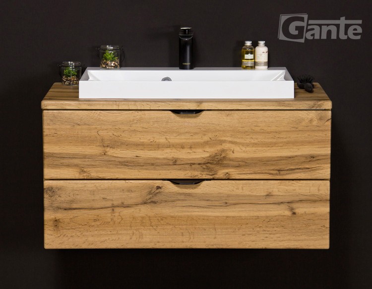 Szafka z umywalką 80 z blatem 2 szuflady dekor dąb naturalny czarne uchwyty (3).jpg