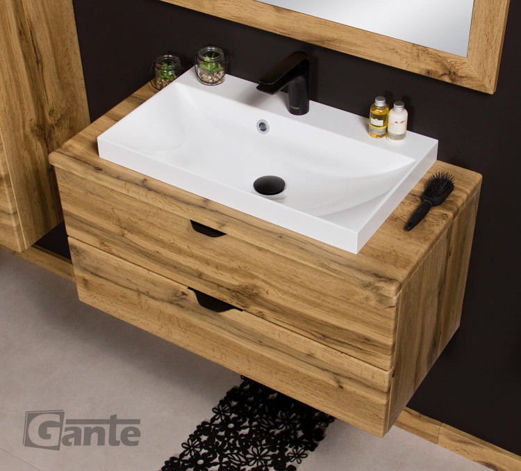 Szafka z umywalką 80 z blatem 2 szuflady dekor dąb naturalny czarne uchwyty (4).jpg