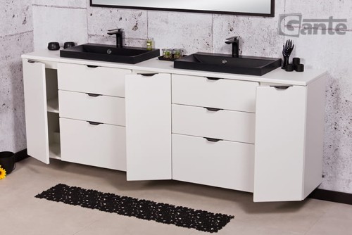 Duża szafka do lazienki ponad 2 metry z blatem i czarne matowe umywalki (1).jpg