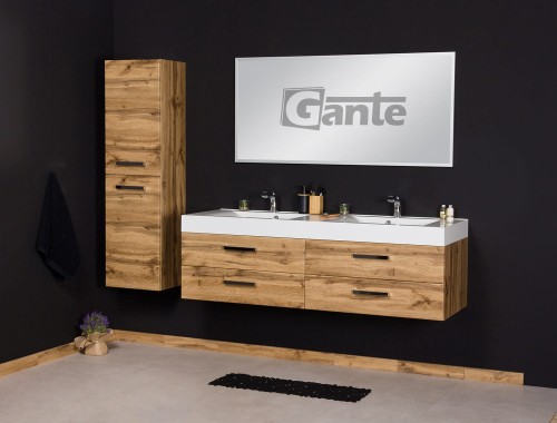 Podwójna umywalka z szafką 160 cm 4 szuflady głębokość 50 cm kolor dąb naturalny (2).jpg