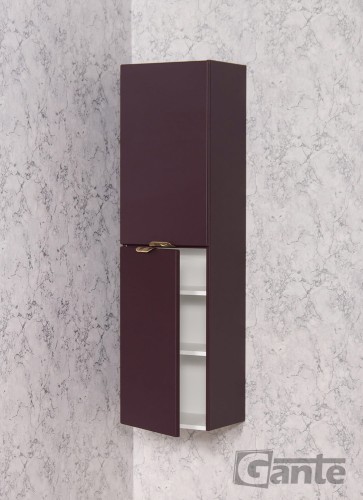 Bordowy regał łazienkowy ze złotymi uchwytami kolekcja Magnolia (1).jpg