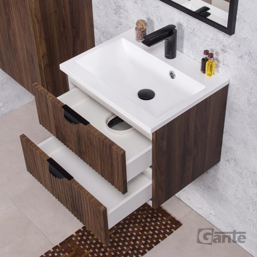 Szafka do łazienki z umywalką 50 cm z 2 szufladami drewno ciemne front lamele kolekcja Victa (4).jpg