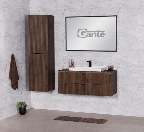 Szafka do łazienki z blatem 100 cm 2 szuflady ciemne drewno front lamele kolekcja Victa (2).jpg