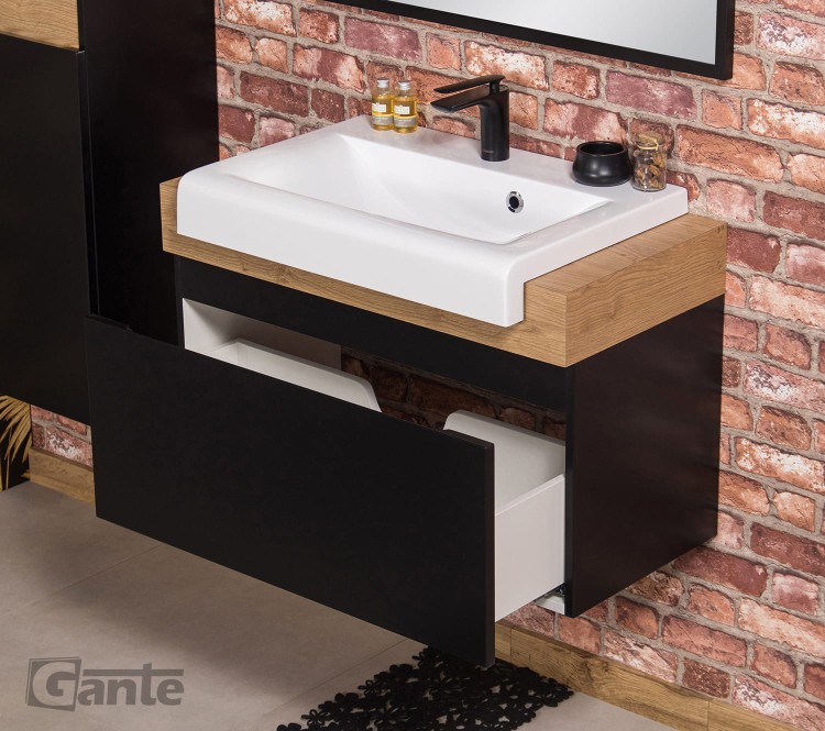 szafka łazienkowa 80 cm czarny mat jedna szuflada z grubym blatem kolor blatu dąb naturalny do umywalki nablatowej (4).jpg