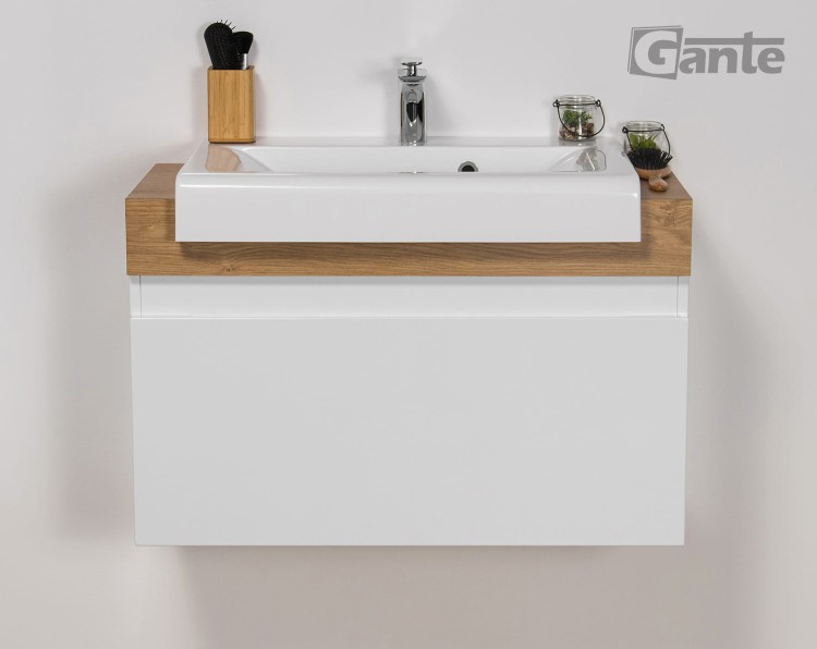 szafka łazienkowa 80 cm biały połysk jedna szuflada z grubym blatem kolor antracyt nablatowa umywalka (2).jpg