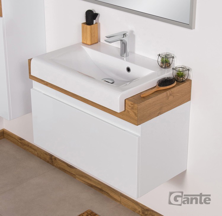 szafka łazienkowa 80 cm biały połysk jedna szuflada z grubym blatem kolor antracyt nablatowa umywalka (3).jpg