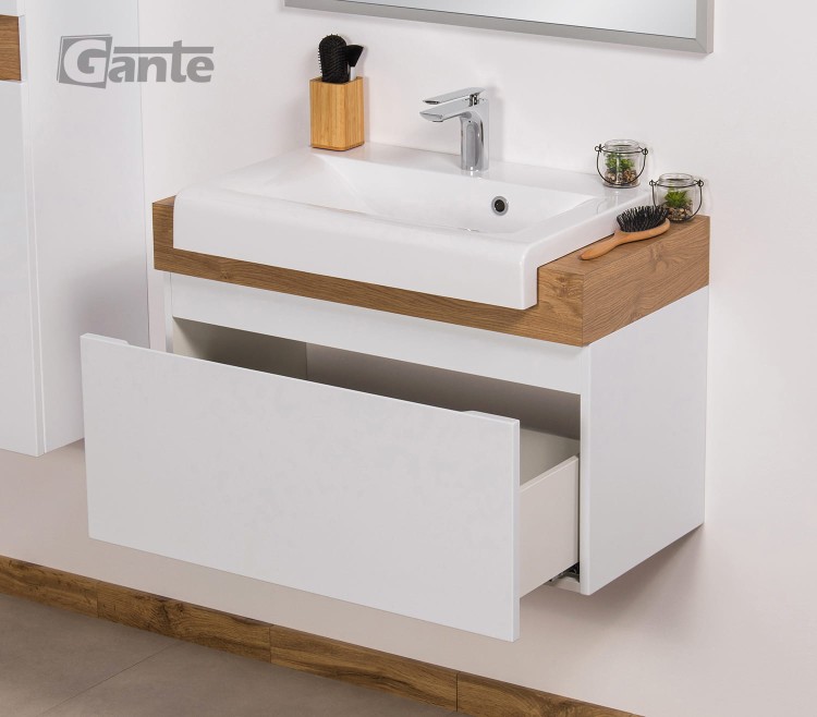 szafka łazienkowa 80 cm biały połysk jedna szuflada z grubym blatem kolor antracyt nablatowa umywalka (4).jpg