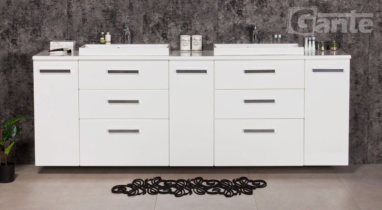 Duża szafka do łazienki 2 metry z białym blatem na 2 umywalki nablatowe kolor biały połysk kolekcja Fokus (3).jpg