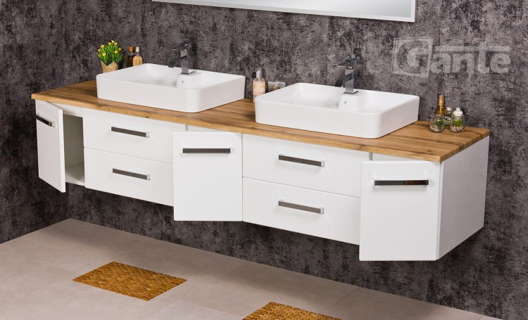 szafka 210 cm z blatem w dekorze drewna