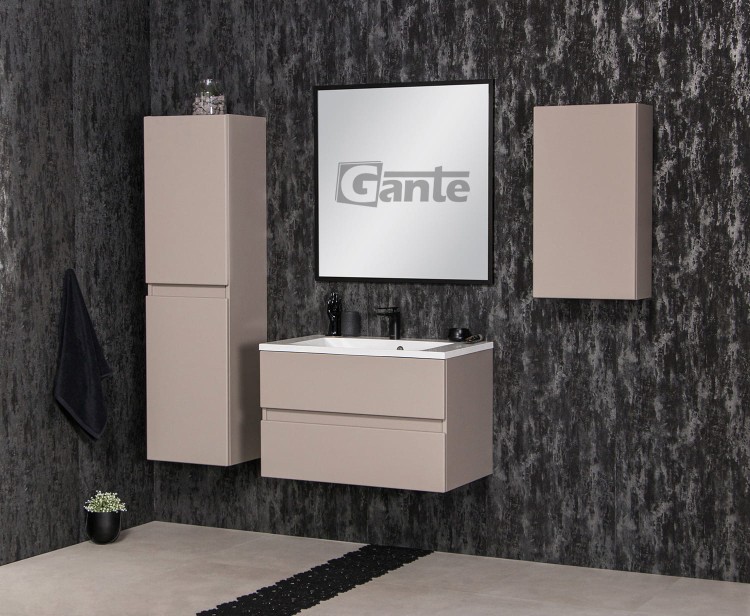 80 cm szafka do łazienki fume mat beżowa 2 szuflady bez uchwytów kolekcja Esto od Gante (5).jpg