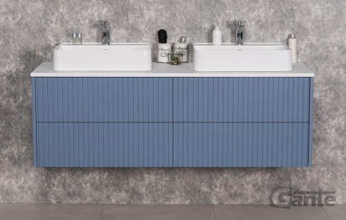 podwójna szafka do łazienki z cienkim blatem w kolorze marmuru szerokość 120 cm szafka bez uchwytów system push open kolor szafki niebieski mat kolekcja mebli łazienkowych mirage mantes-pl (3).jpg