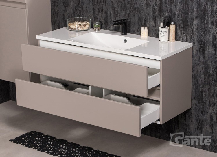 szafka do łazienki 120 cm w beżowym kolorze umywalka z blatem odstawczym 100 cm kolekcja Esto (5).jpg