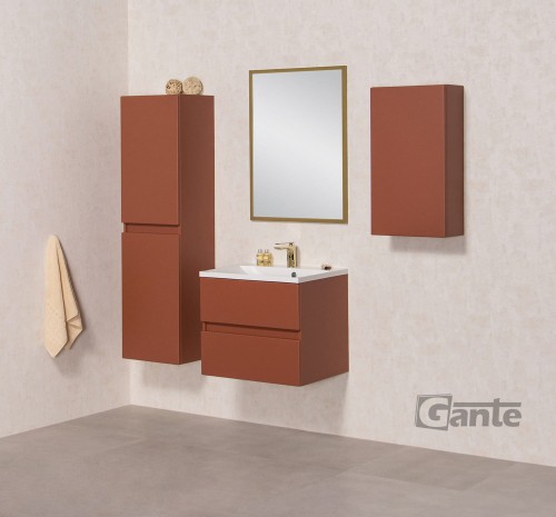 pomarańczowe meble łazienkowe szafka 60 cm 2 szuflady kolekcja Esto od Gante kupisz na mantes (2).jpg