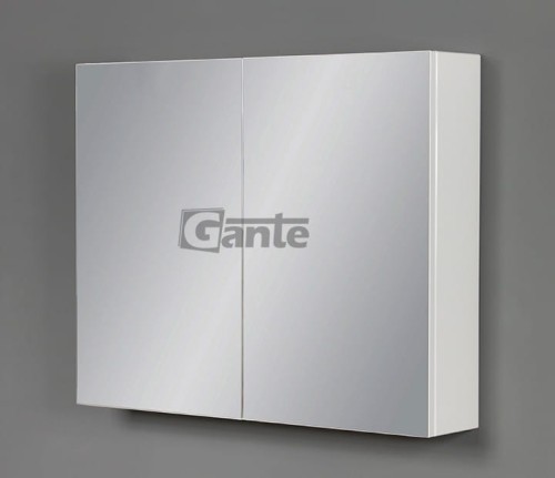 szafka z lustrem na froncie 80 cm 2 drzwiowa biały połysk po bokach kolekcja Fokus od Gante (3).jpg