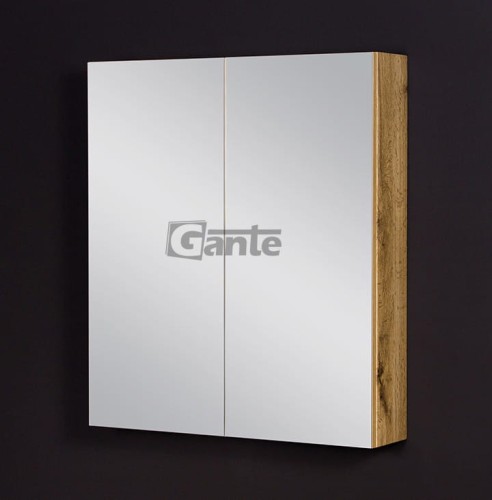 Szafka z lustrem na froncie 70 zm 2 drzwiowa głębokość 16 cm boki w dekorze dąb naturalny kolekcja mebli łazienkowych Fokus 2.jpg