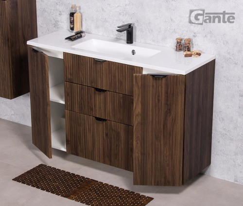 pojemna szafka do lazienki z umywalką 120 cm kolor ciemne drewno orzech fronty lamele glebokość do 40 (1).jpg