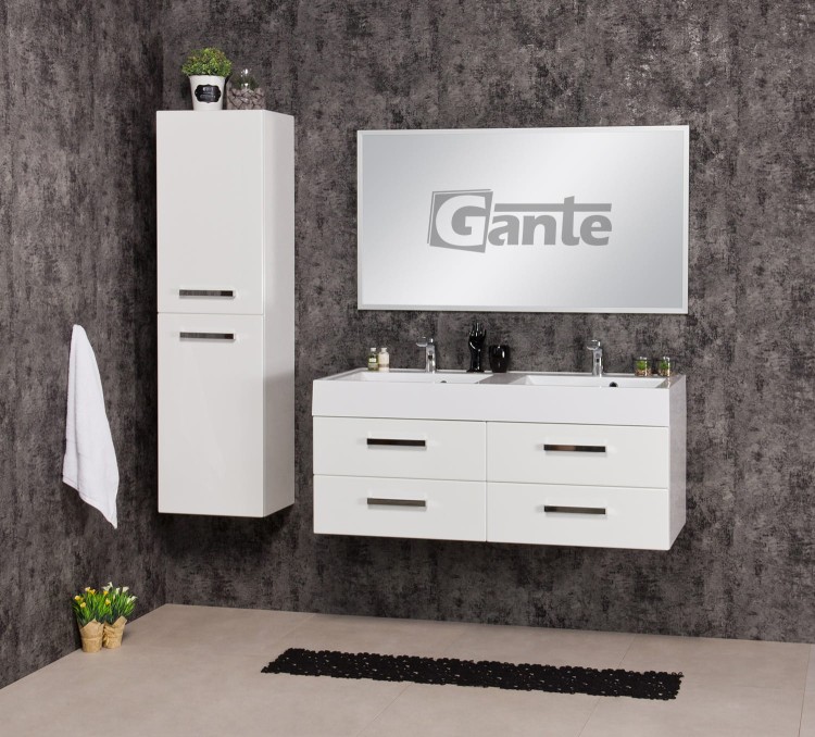 szafka łazienkowa z umywalka podwójną 120 cm biały połysk kolekcja Fokus od Gante (2).jpg