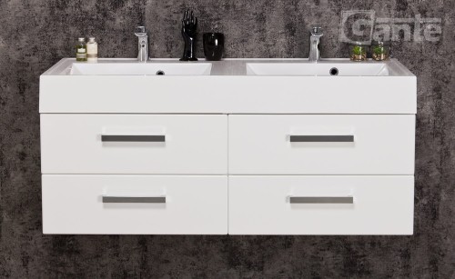 szafka łazienkowa z umywalka podwójną 120 cm biały połysk kolekcja Fokus od Gante (3).jpg