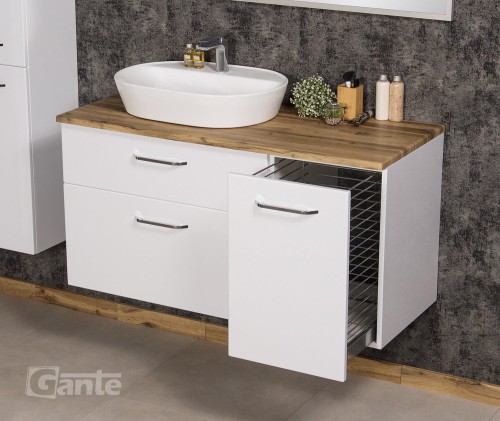 szafka łazienklowa z szufladami i koszem na pranie blat drewno dąb i umywalka nablatowa kolekcja Setto Modulo (1).jpg