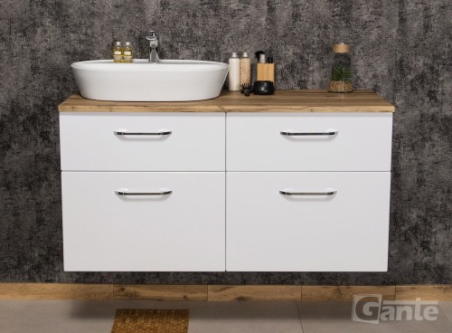 szafka do umywalki nablatowej 120 cm z blatem 2 szuflady