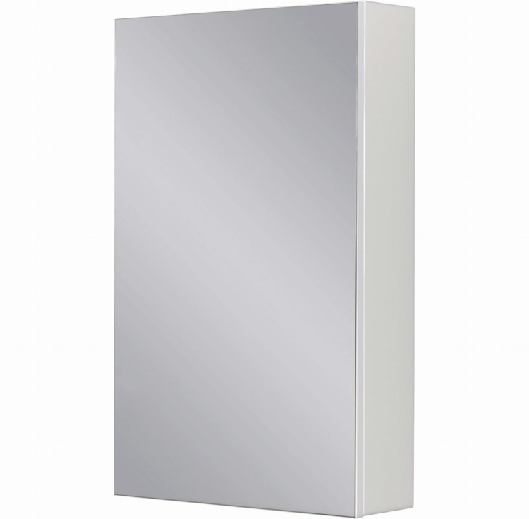 wisząca szafka łazienkowa z lustrem drzwi lustrzane półki w środku biała  (4).jpg