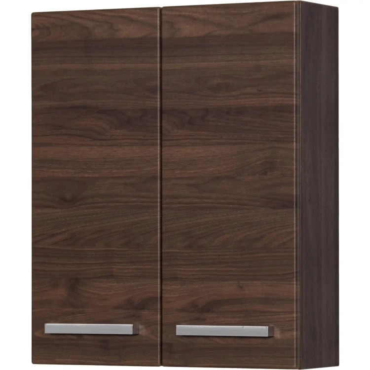 wisząca szafka do łazienki 2 drzwiowa w kolorze ciemnego drewna orzech kolekcja Fokus (3) (1).webp