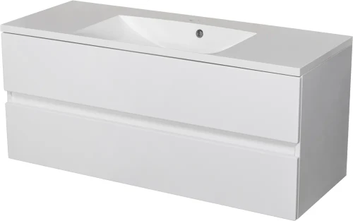 szafka łazienkowa z umywalką 2 szuflady 120 cm biały połysk bez uchwytów kolekcja Esto (2).webp