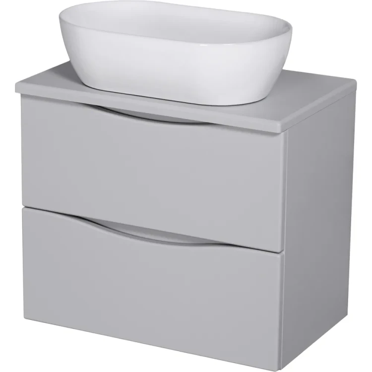 szafka łazienkowa 60 cm 2 szuflady kolor jasny szary bez uchwytów kolekcja Onda