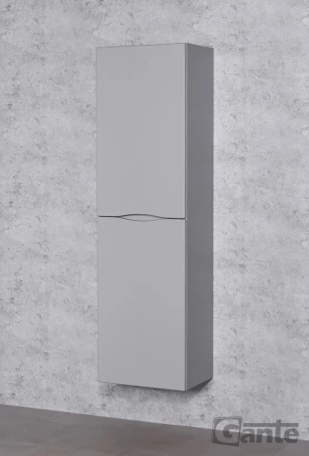 regał łazienkowy wiszący jasny szary kolekcja Onda 2 drzwiowy