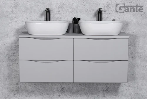 szafka łazienkowa 120 cm 4 szuflady kolor jasny szary bez uchwytów kolekcja Onda głebokość 35 cm (2).webp