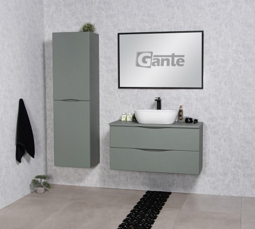 szafka łazienkowa z blatem 100 cm szałwia  slim głębokość 35 cm kolekcja Onda