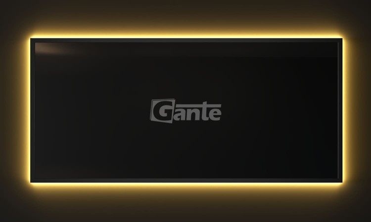 lustro z oświetleniem Led w czarnej ramie 140 cm x 65 cm