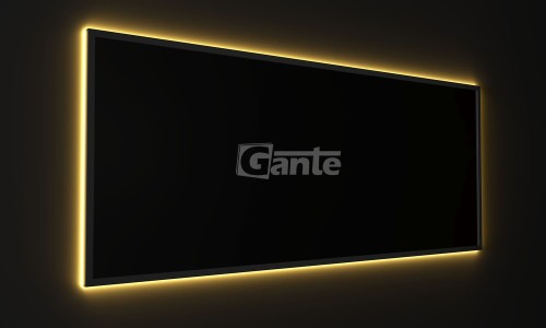 lustro z oświetleniem Led w czarnej ramie 160 cm x 65 cm
