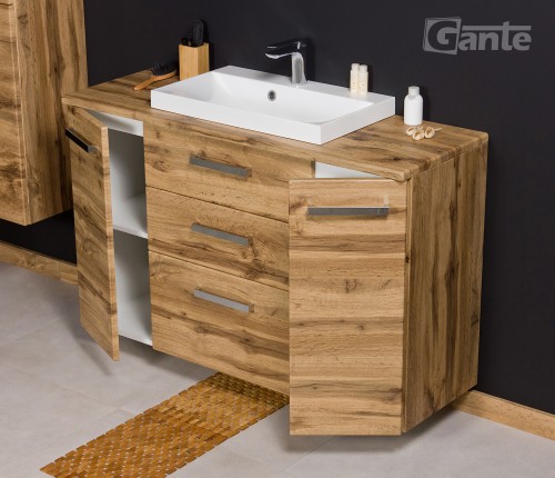 szafka do łazienki w kolorze dębu 140 cm