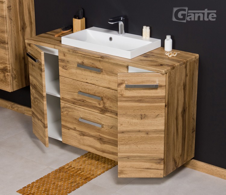 szafka do łazienki w kolorze dębu 140 cm