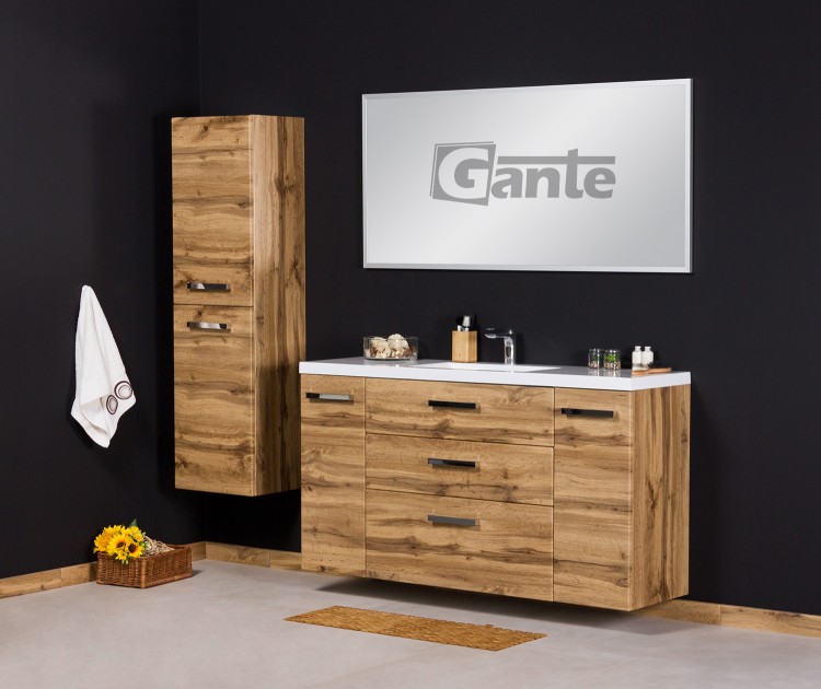 Szafka łazienkowa z umywalką szerokość 120 cm 3 szuflady i szafki boczne kolor dąb naturalny (3).jpg