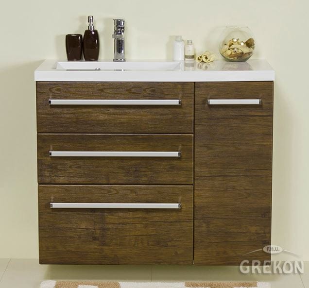 Szafka pod umywalkę 90 cm antyczne drewno [FOKUS]