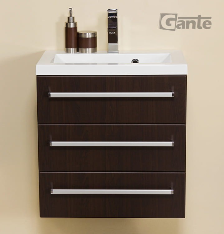 szafka łazienkowa w kolorze wenge mat  60 cm 3 szuflady + umywalka