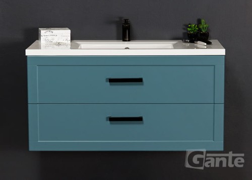 Niebieska szafka pod umywalkę 100 cm