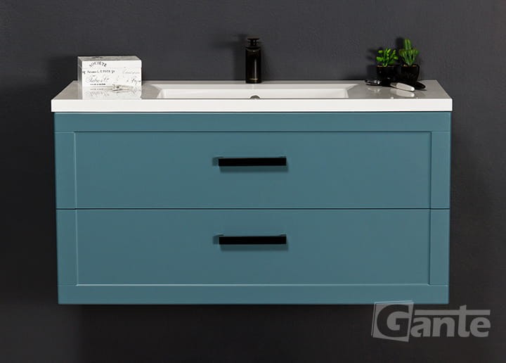 Niebieska szafka pod umywalkę 100 cm