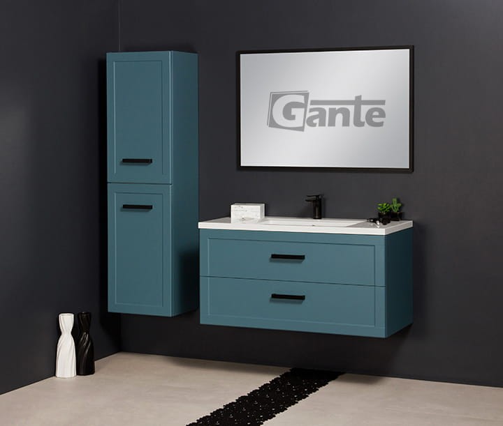 Niebieska szafka pod umywalkę 100 cm