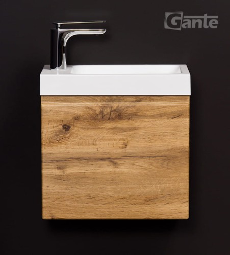 Mała szafka pod umywalkę dąb naturalny 40/22 cm